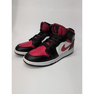 Nike Boys Air Jordan 1 Mid 554725-079 Black Basketball Shoes Sneakers Size 7Y